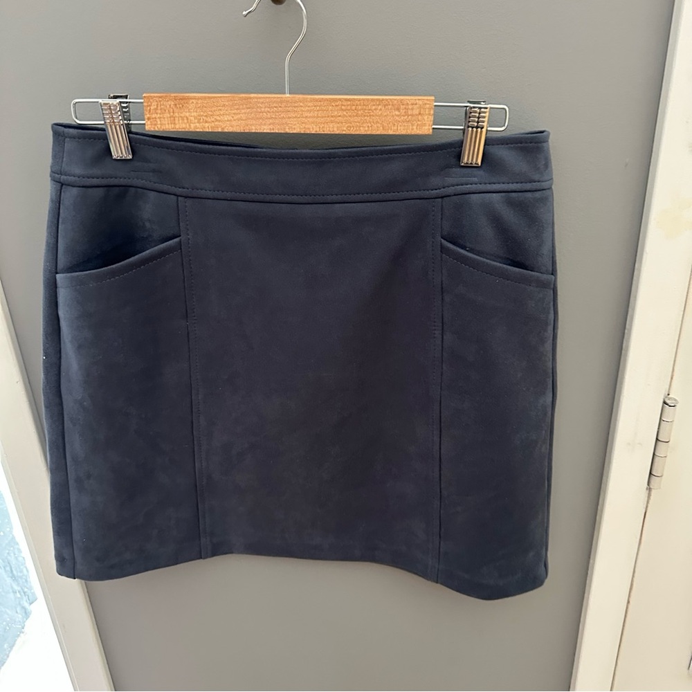 LOFT - Blue Faux Suede Skirt - Size 10